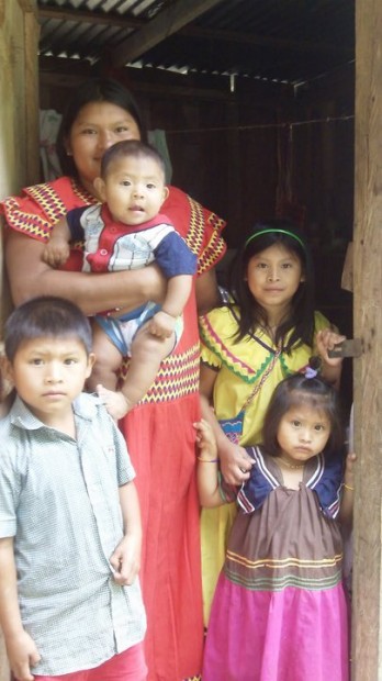 Angelia with her children (Angelica in the yellow dress)