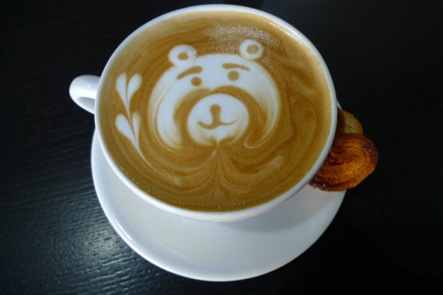 Bear latte art at IOTA.