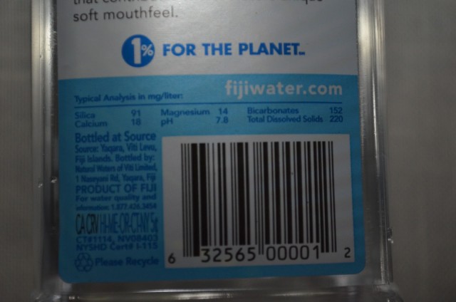 FIJI Bottle Water Label (H202Therapy)