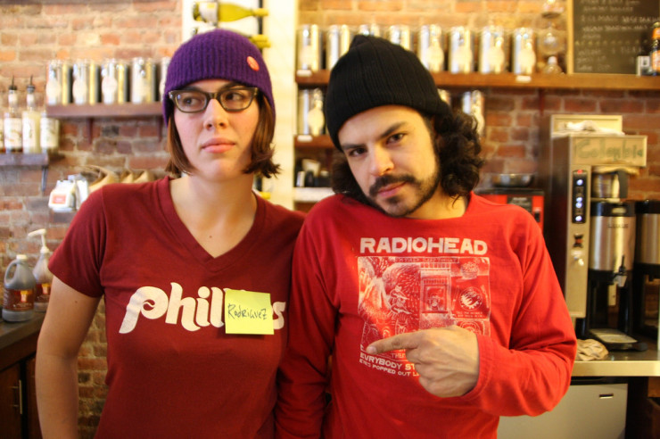 Café Grumpy's two longest-running employees, Cheryl Kingan and Phil Rodriguez, Greenpoint, 2007.
