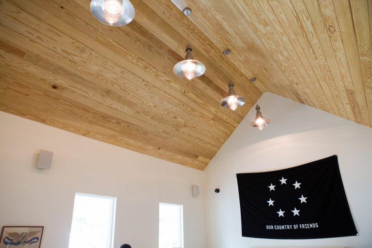 Seventh Flag Coffee-Flag ceiling