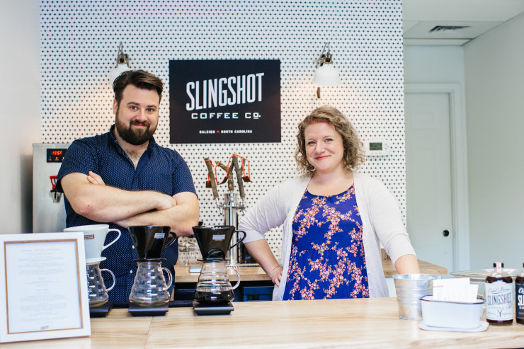 Jonathan and Jenny Bonchak, owners of Slingshot Coffee