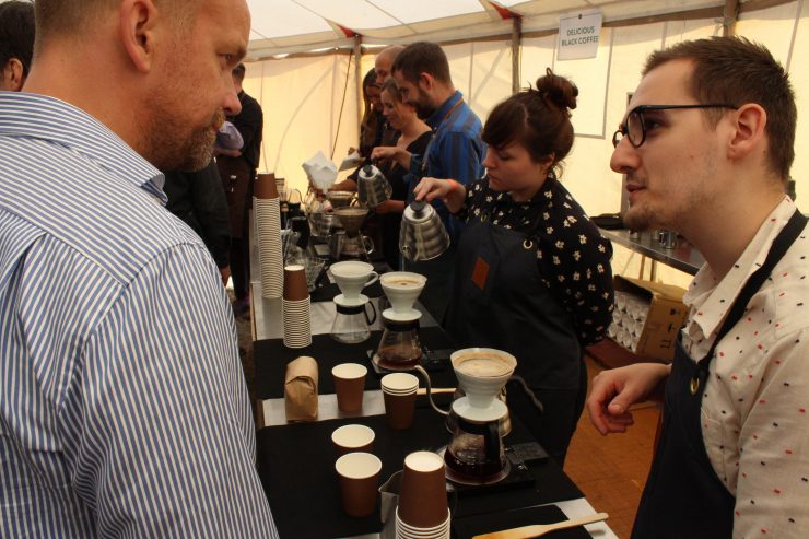 Coffee service at last year's MAD Symposium, featuring Nico Halliday center. Image via Workshop Coffee.