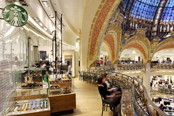 Paris Galeries Lafayette Bar With Customers