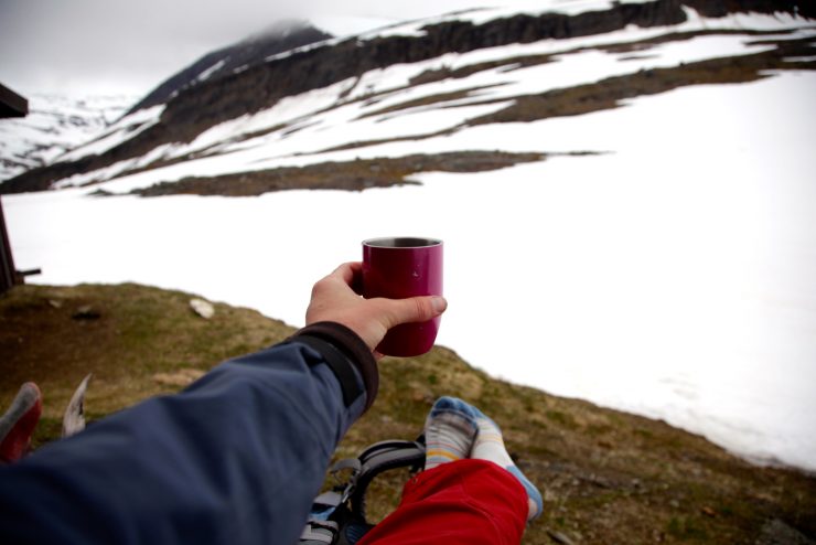 above arctic circle coffee trangia kungsleden sweden