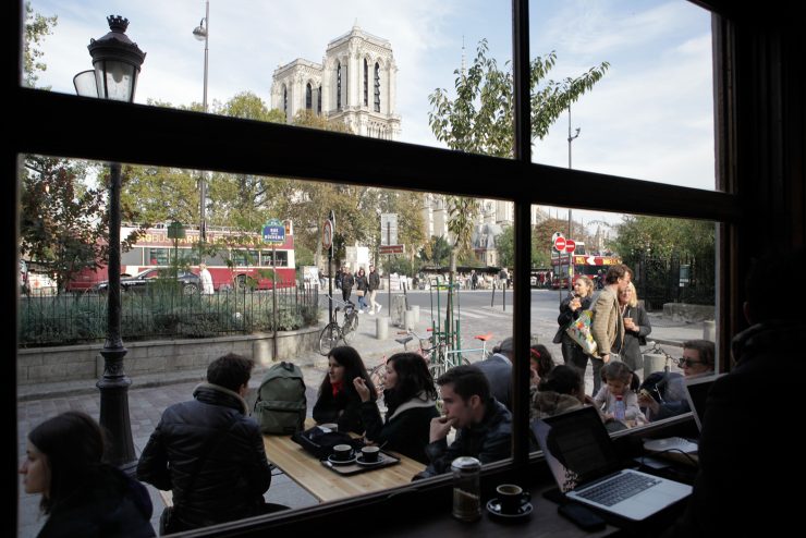 shakespeare and company paris literary cafe bookstore books cafe lomi coffee sprudge