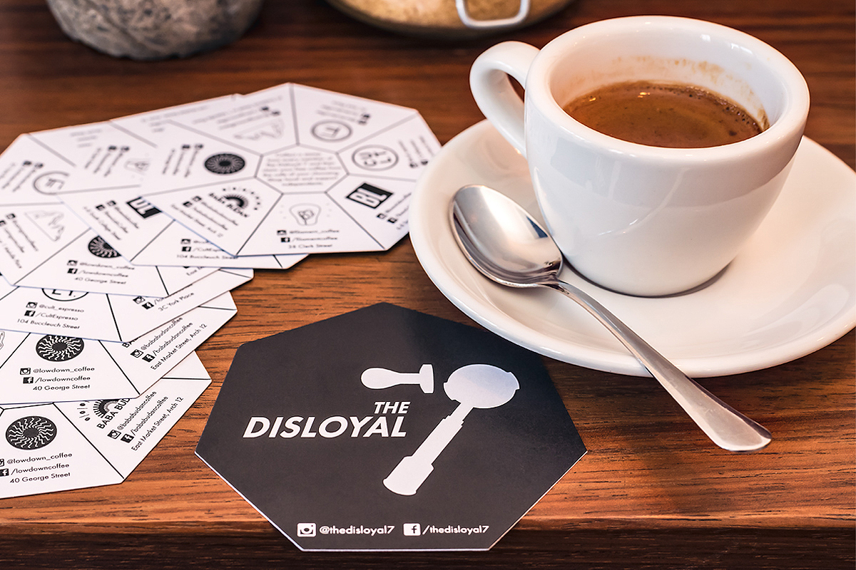 disloyalty card disloyal 7 edinburgh scotland cafe fortitude coffee cult espresso brew lab lowdown filament cairngorm baba budan sprudge