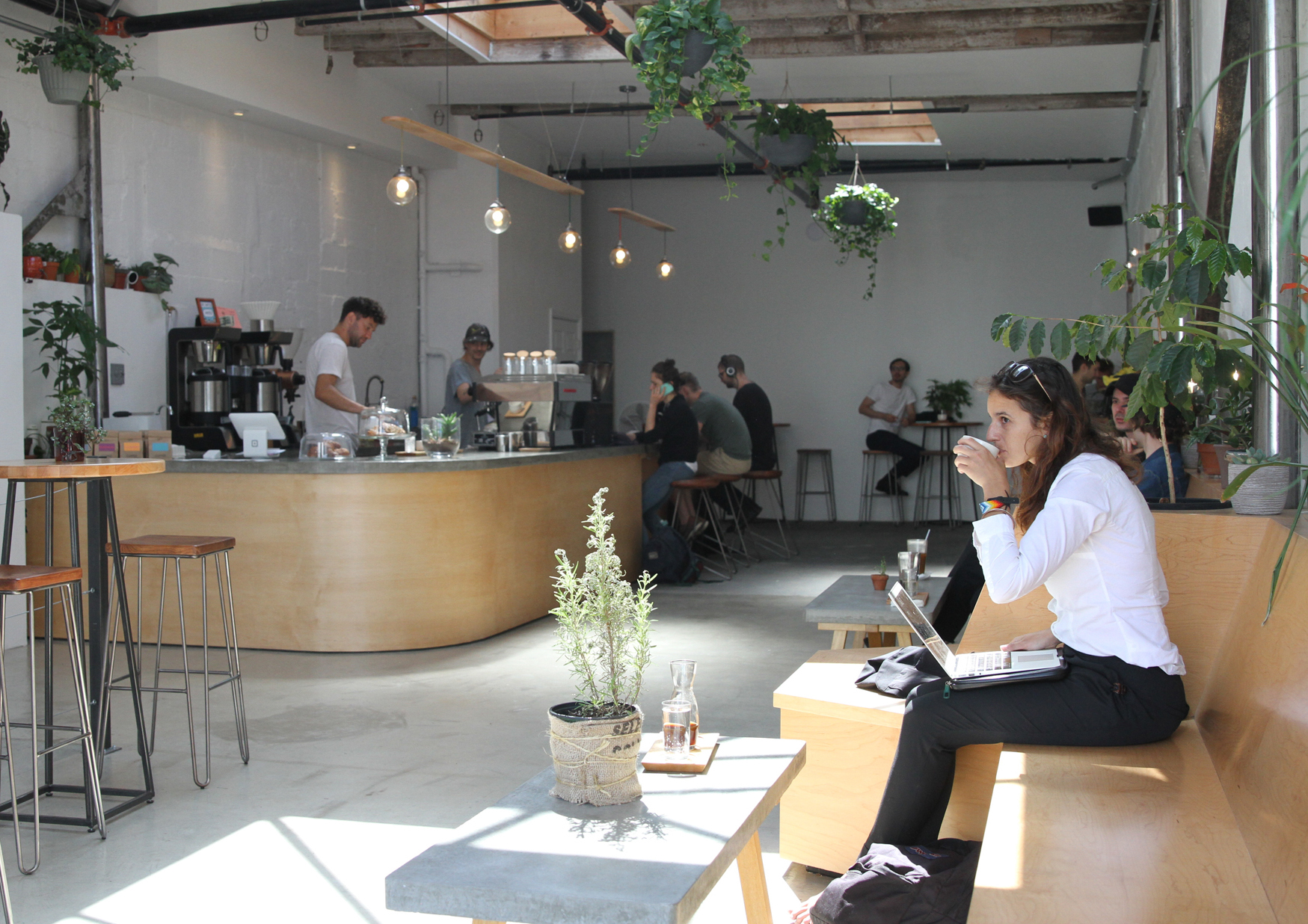 Brooklyn sey coffee shop from the inside