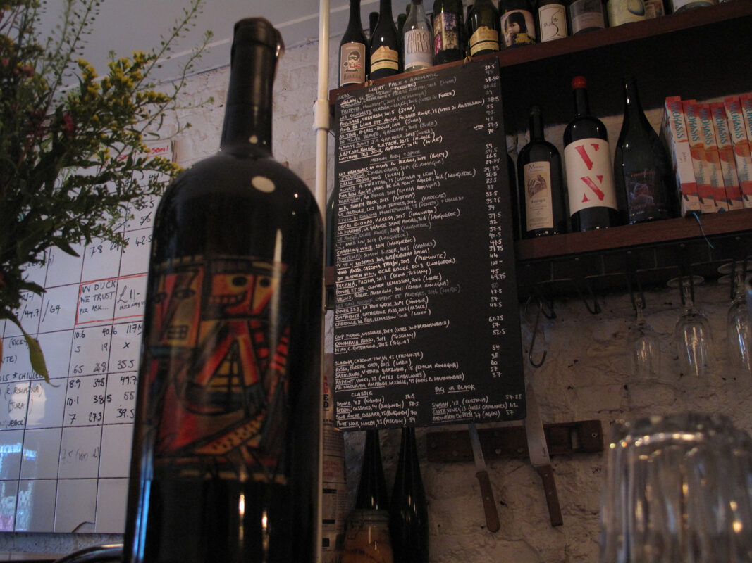 ducksoup london winebottle blackboardwinelist