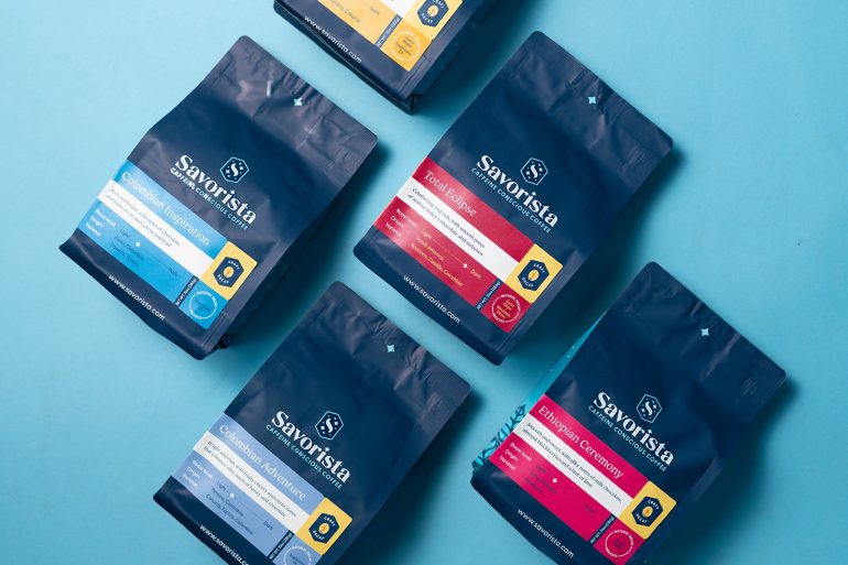 Craft Decaf On Blue Background