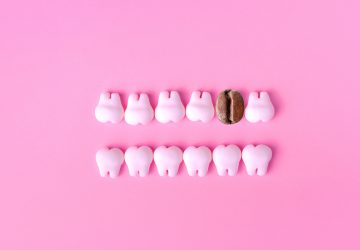 Dental Background With Models Of Teeth In Two Lines