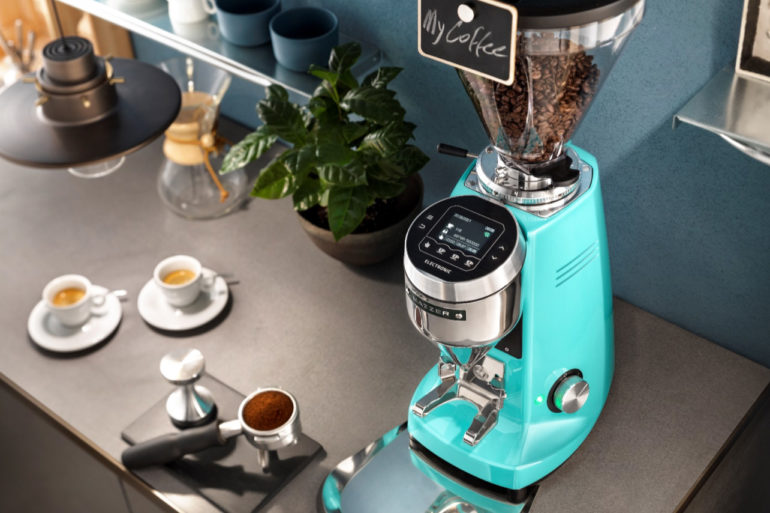 Photo of new Mazzer Super Jolly V in blue from above