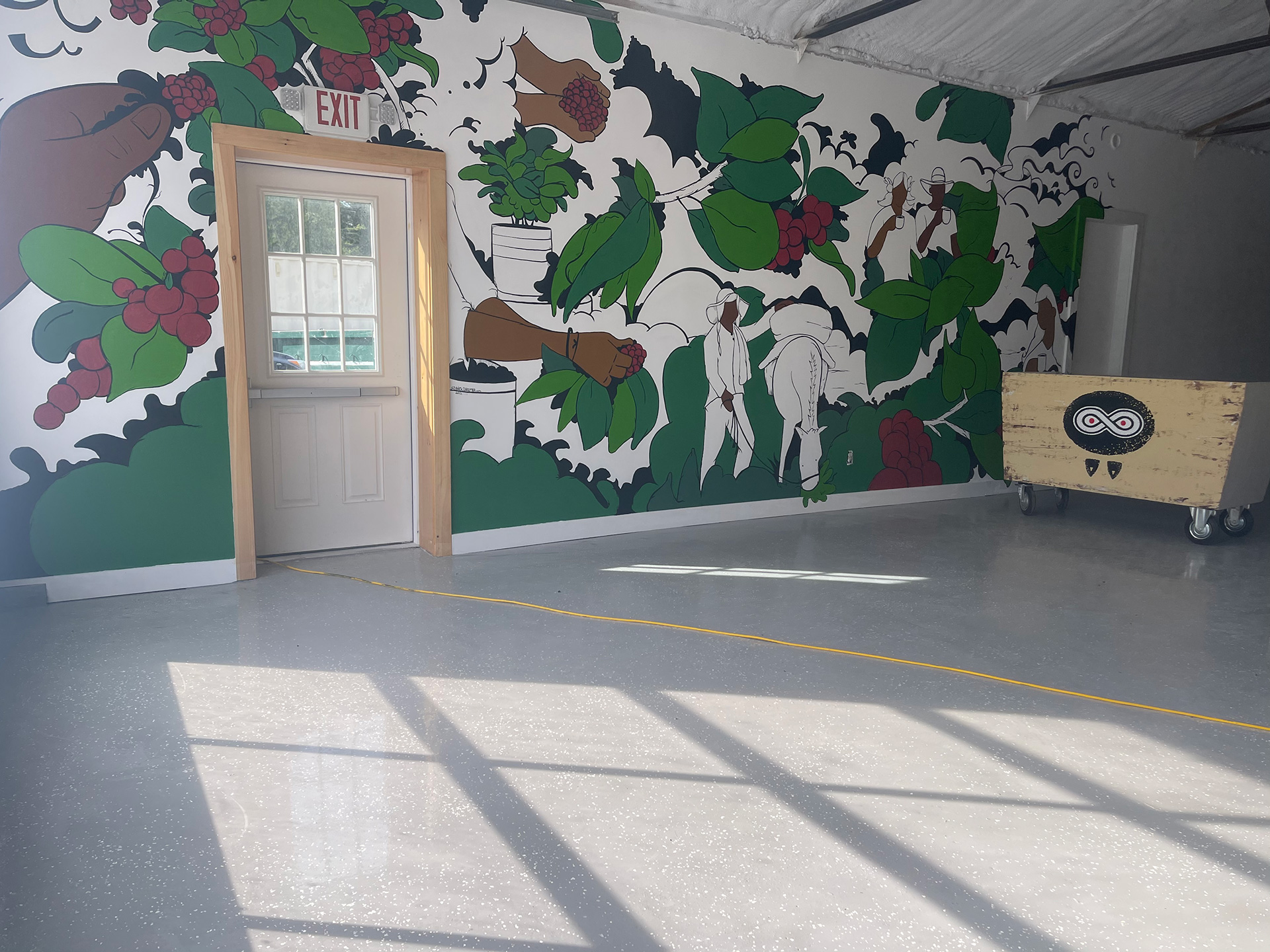 Build outs of coffee snowy owl coffee roasters in sandwich ma