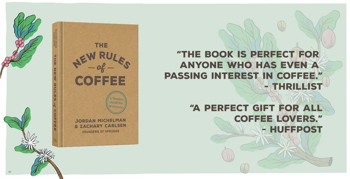 banner advertising new rules of coffee book