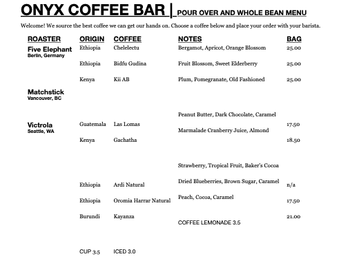 onyx coffee bar
