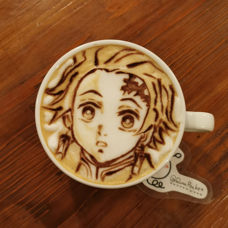 runapocket interview tanjiro demon slayer latte art runa kato 11