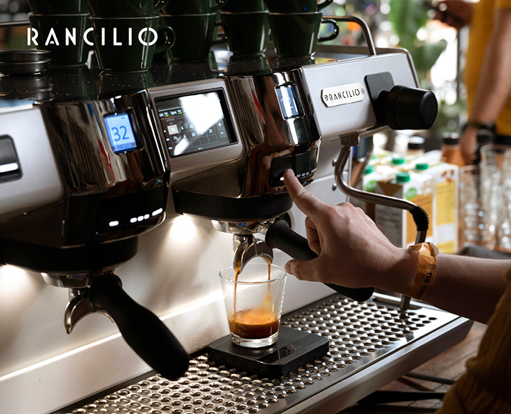 banner advertising rancilio espresso machines and coffee equipment