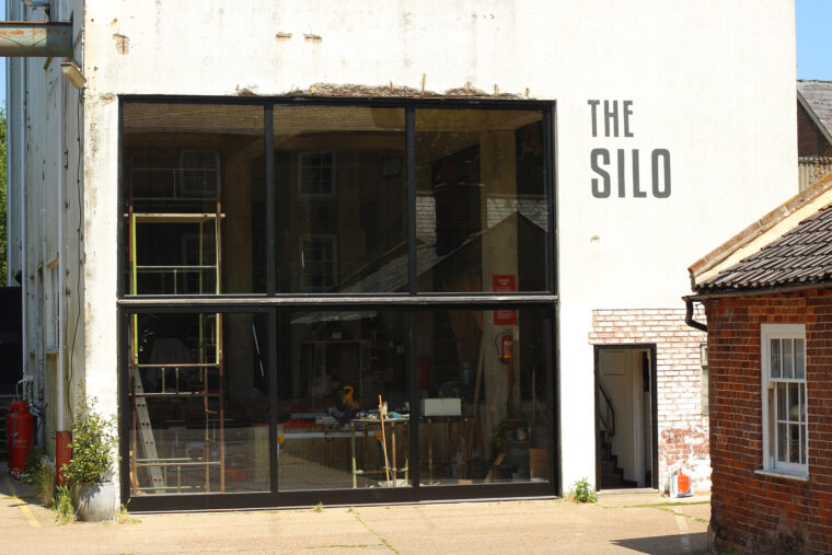 etude coffee the outside of the silo with new glazing