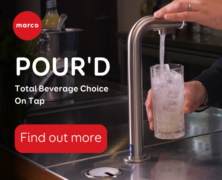 banner advertising marco pour'd complete beverage solution on tap