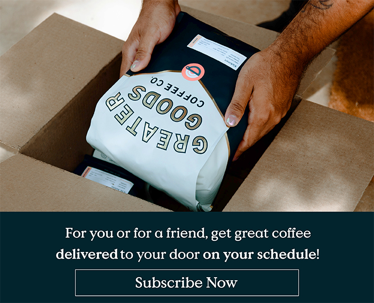 banner advertising greater goods coffee holiday blend