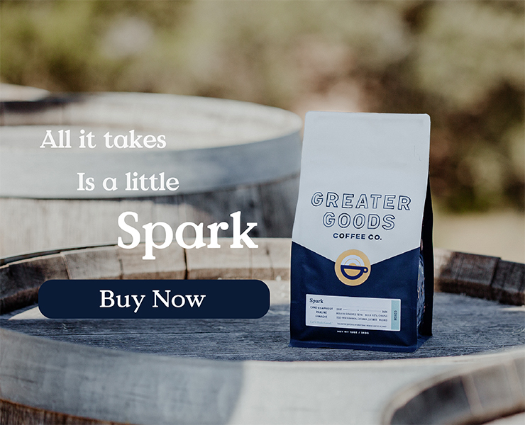 banner advertising greater goods coffee spark