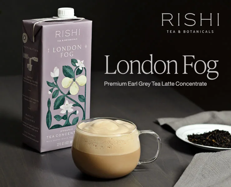 banner advertising rishi tea London Fog Concentrate