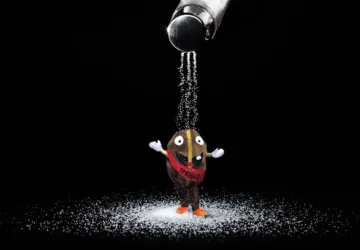 salt poured on spesh l tee coffee bean mascot