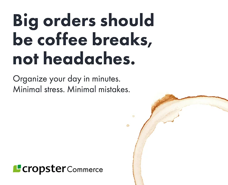 banner advertising cropster commerce big orders should be coffee breaks not headaches