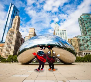 buzzy and spesh coffee bean mascots sprudge chicago bean