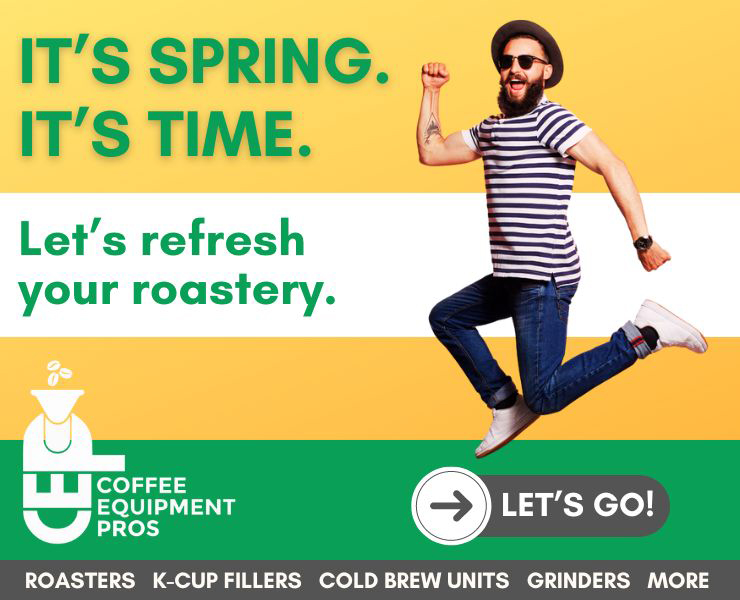 bannière publicitaire Avantages de l'équipement de café C'est le printemps. C'est l'heure. Rafraîchissons votre torréfaction