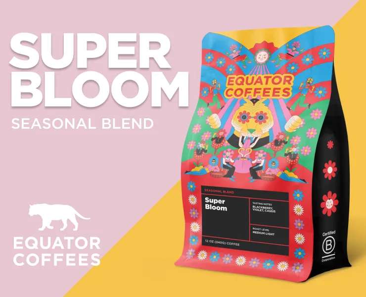 banner advertising equator coffees seasonal blend