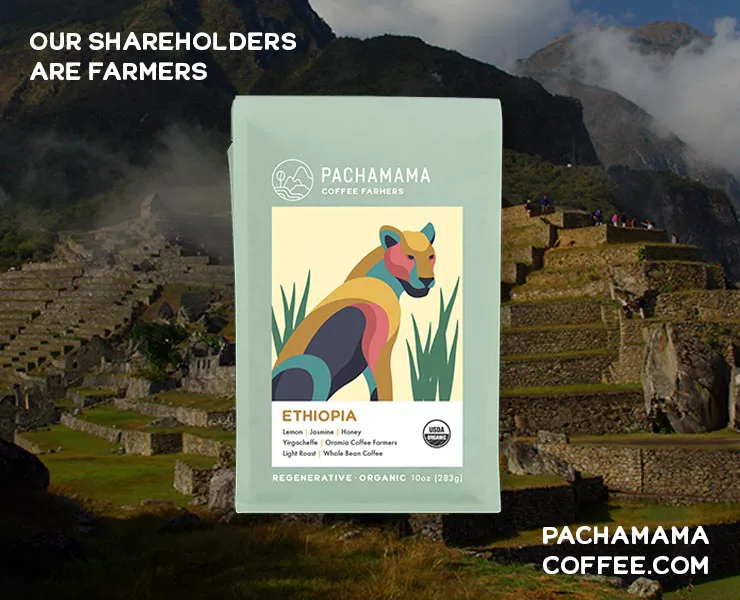 banner advertising Pachamama - Our Farmers are Shareholders