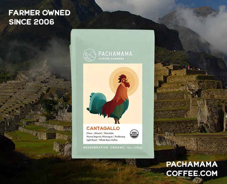 banner advertising Pachamama, Farmer Owned since 2006