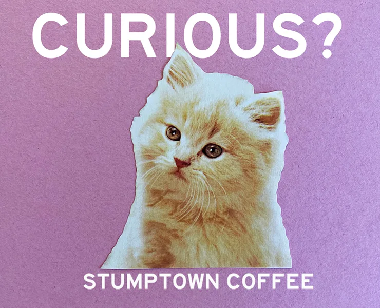 Werbebanner für die Kaffeerösterei Stumptown