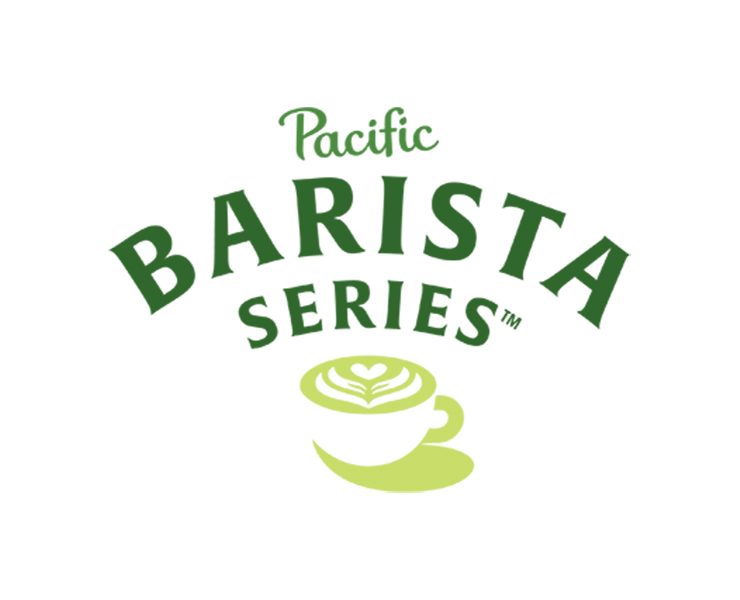 Bannerwerbung für Pacific Foods, Barista-Serie, kalte Pflanzenmilch