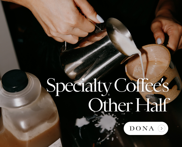 banner advertising DONA Chai specialty coffees other half