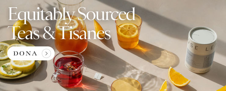 banner advertising DONA Equitably Sourced Teas and Tisanes