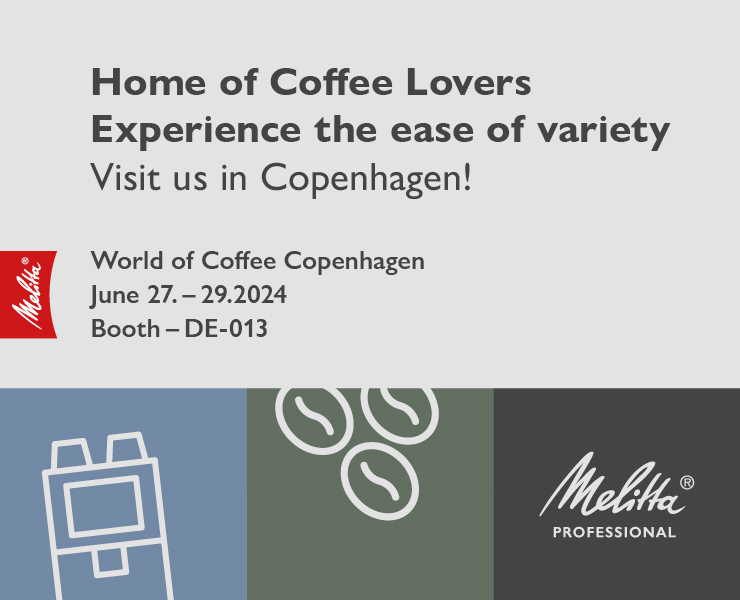 Melitta Professional banner advertising Visit us at the World of Coffee in Copenhagen June 27th-29th Booth DE-013