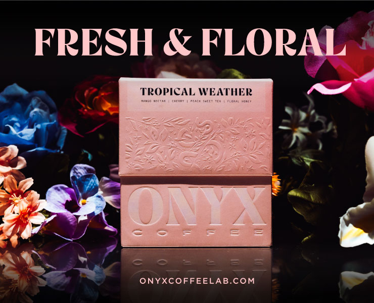 banner advertising onyx coffee lab fresh and floral