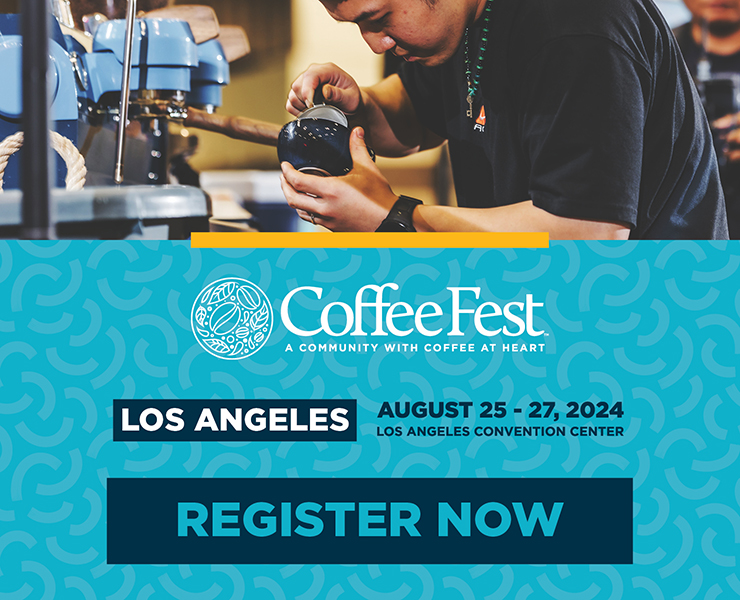 banner advertising CoffeeFest Los Angeles August 25th-27th
