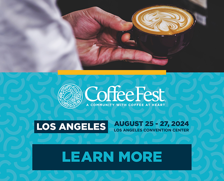 banner advertising CoffeeFest Los Angeles August 25th - 27th