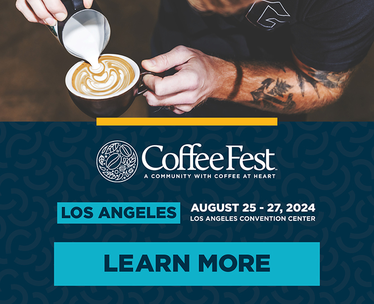 banner advertising CoffeeFest Los Angeles August 25th - 27th