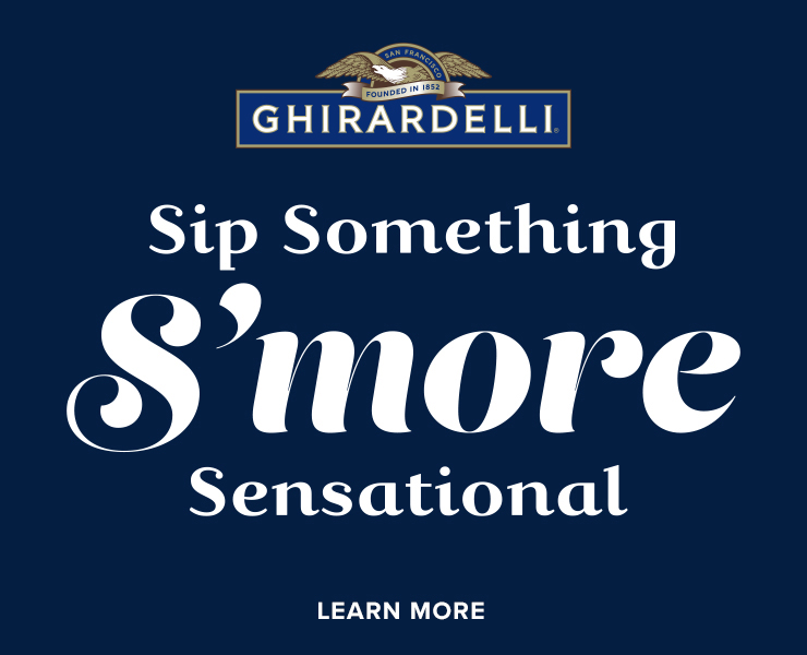 banner advertising ghirardelli sip something s'more