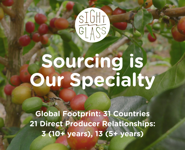 banner advertising Sightglass Coffee Sourcing is our Specialty