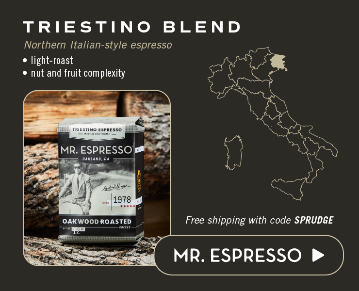 Mr. Espresso banner advertising Triestino Espresso