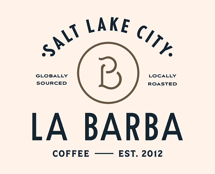 banner advertising La Barba Coffee in Salt Lake City, UTAH