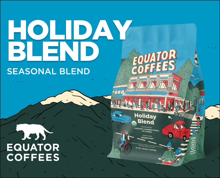 banner advertising equator coffees holiday blend