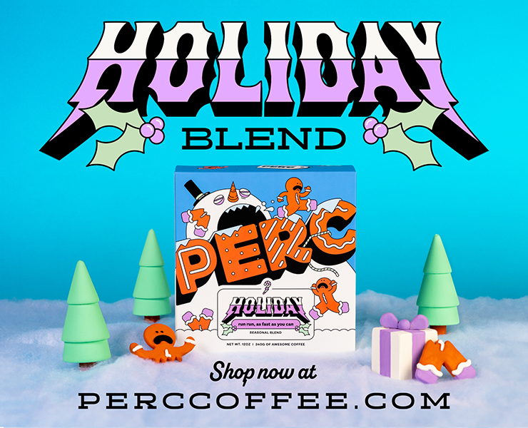  banner advertising perc coffee holiday blend