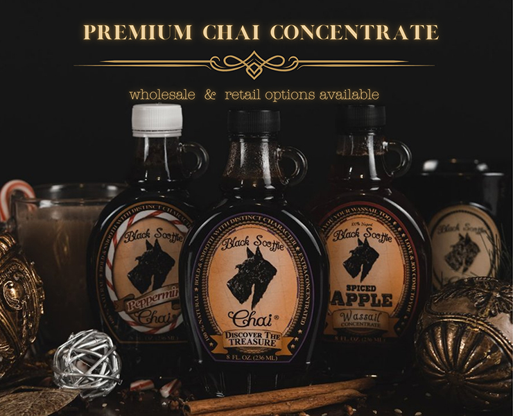 banner advertising Black Scottie Chai