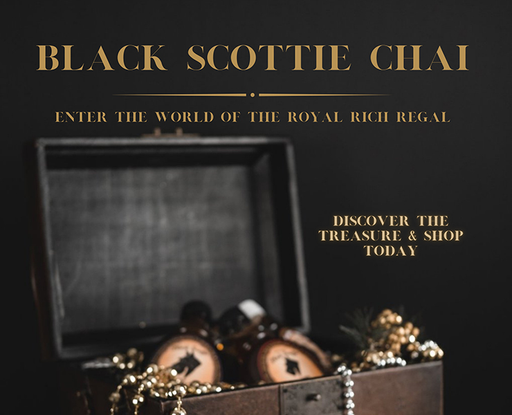 banner advertising Black Scottie Chai